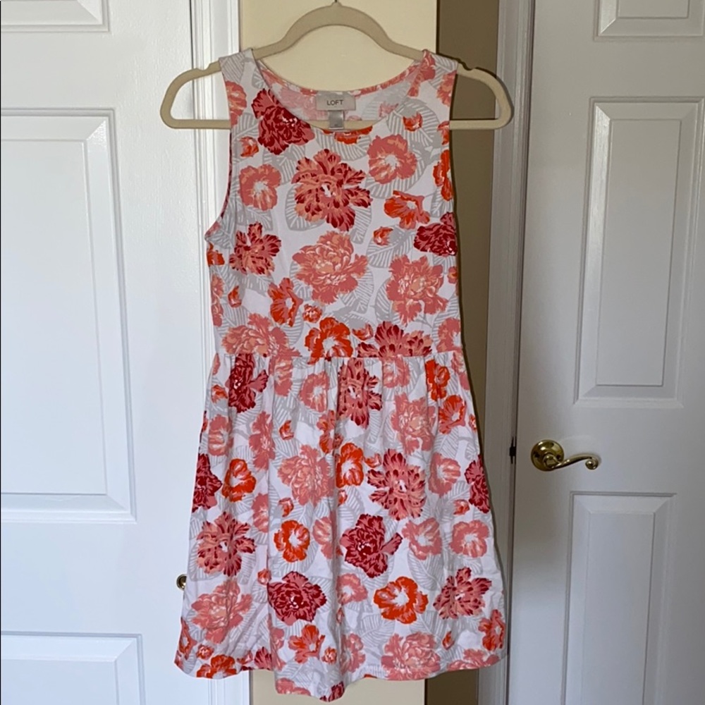 LOFT Pink floral summer dress